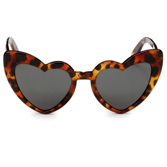SAINT LAURENT-AUTHENTIC (NWT) Havana Faux Tortoise Shell Heart Shaped Sunglasses - Picture 11 of 15